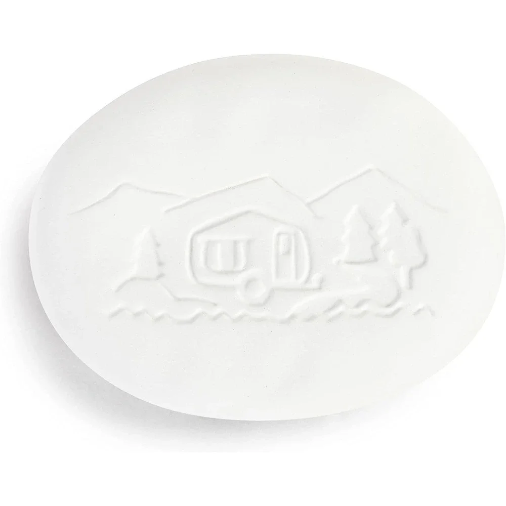 DEMDACO Natural Stone Diffuser White Embossed Camper‎ Mountain Scene New